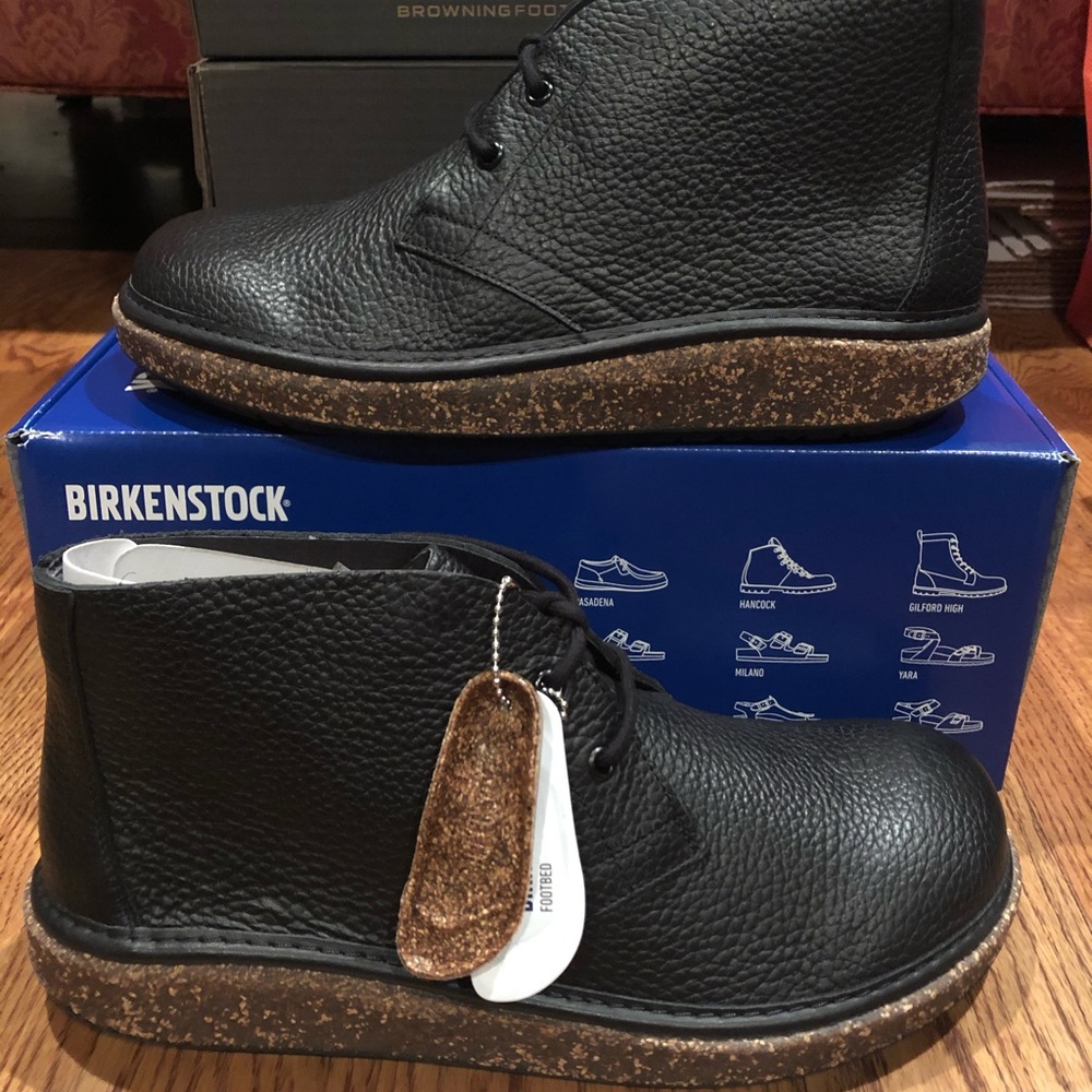 Birkenstock Milton black leather men’s Chukka new